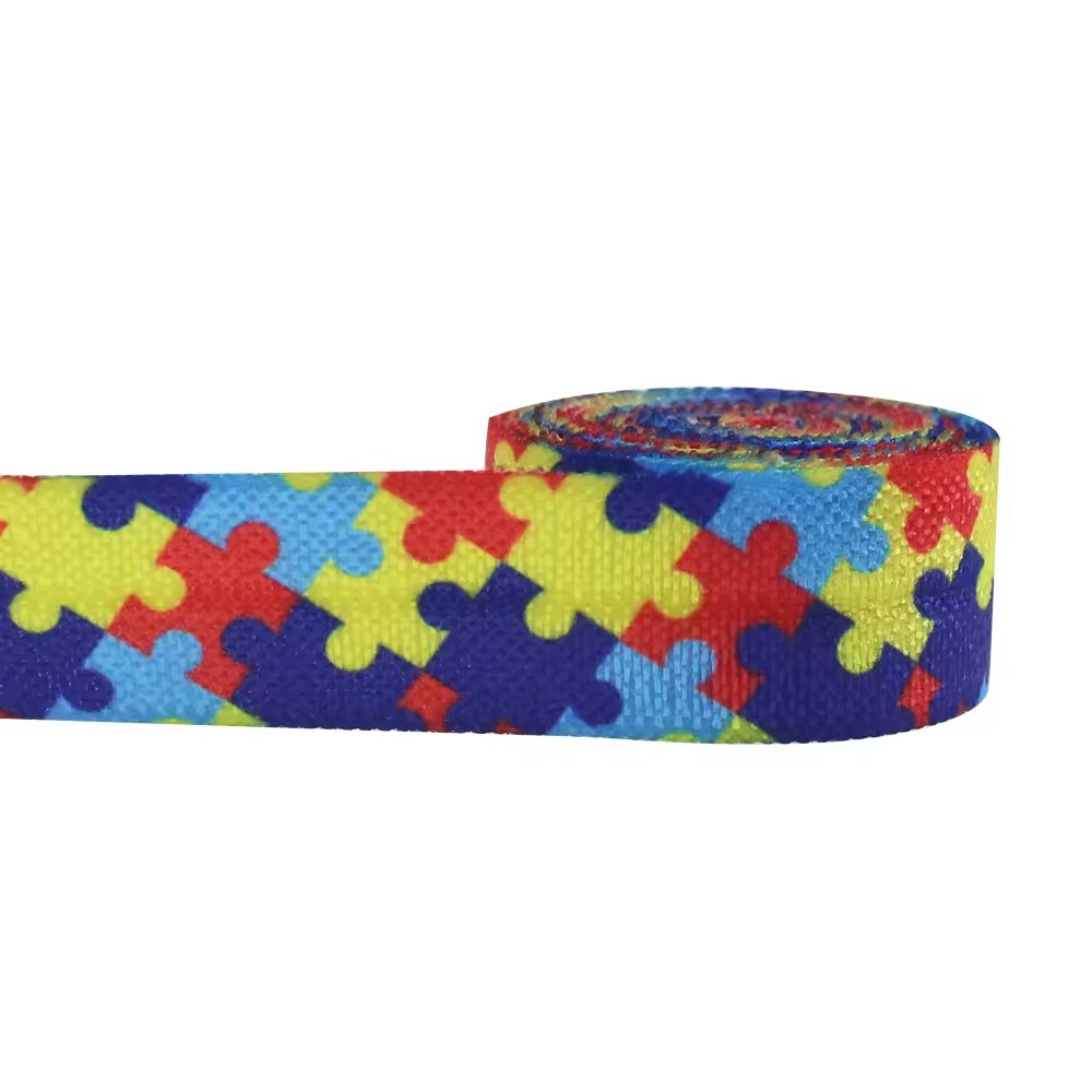 Puzzle Pieces Elastic Ribbon