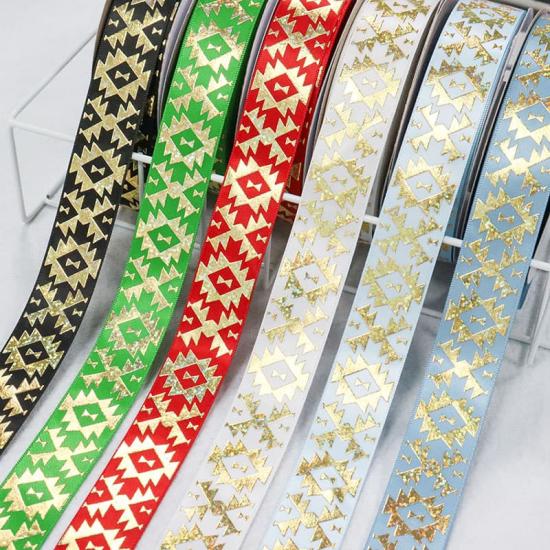 Gold Hologram Foil Polyester Satin Ribbon